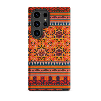 La Decoration Arabe 9 + 10 - Emile Prisse D’avennes Samsung Case, Galaxy S24 Ultra / Matte, Vibrant Orange Red Phone Case Intricate