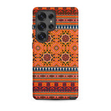 La Decoration Arabe 9 + 10 - Emile Prisse D’avennes Samsung Case, Galaxy S25 Ultra / Matte, Smartphone Case Vibrant Orange Red Geometric