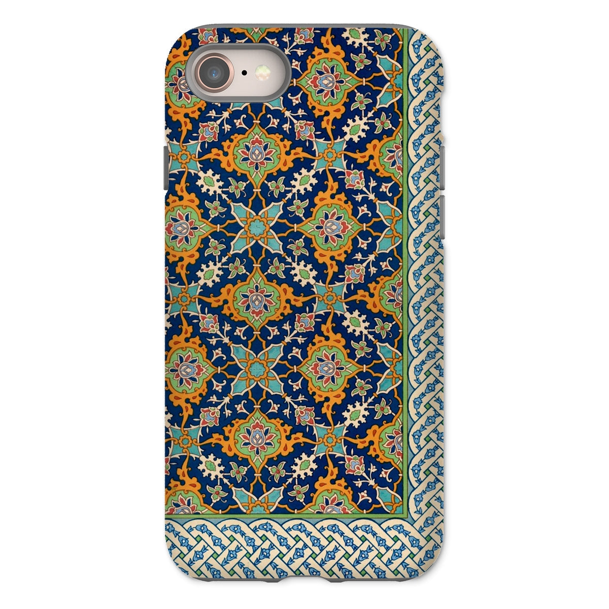 La Decoration Arabe Emile Prisses D’avennes Iphone Case, 8 / Matte, Decorative Phone Case Ornate Persian Style Floral Pattern Blue