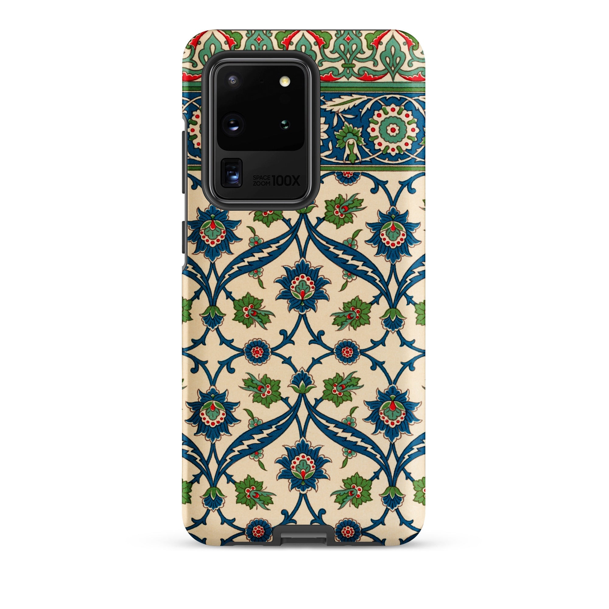 La Decoration Arabe Emile Prisses D’avennes Samsung Case, Galaxy S20 Ultra / Matte, Smartphone Case Blue Green Red Floral Pattern Cream