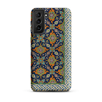 La Decoration Arabe - Emile Prisses D’avennes Samsung Case, Galaxy S21 Plus / Matte, Smartphone Case Intricate Blue Orange Green Floral