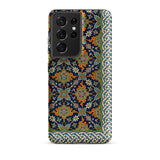 La Decoration Arabe - Emile Prisses D’avennes Samsung Case, Galaxy S21 Ultra / Matte, Smartphone Case Dark Blue Orange Floral Pattern