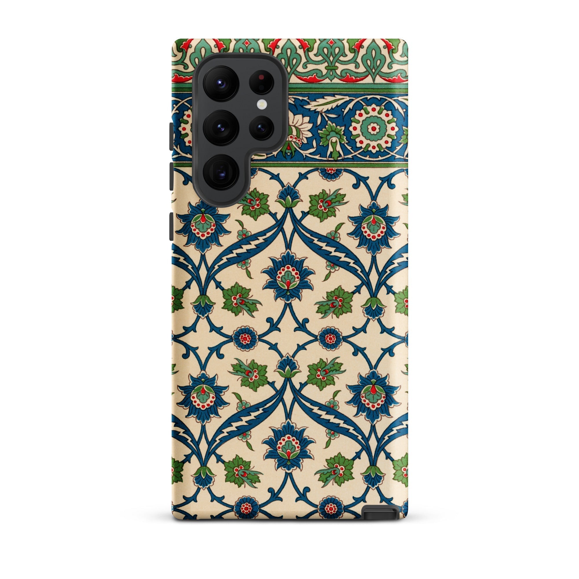 La Decoration Arabe Emile Prisses D’avennes Samsung Case, Galaxy S22 Ultra / Matte, Smartphone Case Beige Background Intricate Pattern Blue
