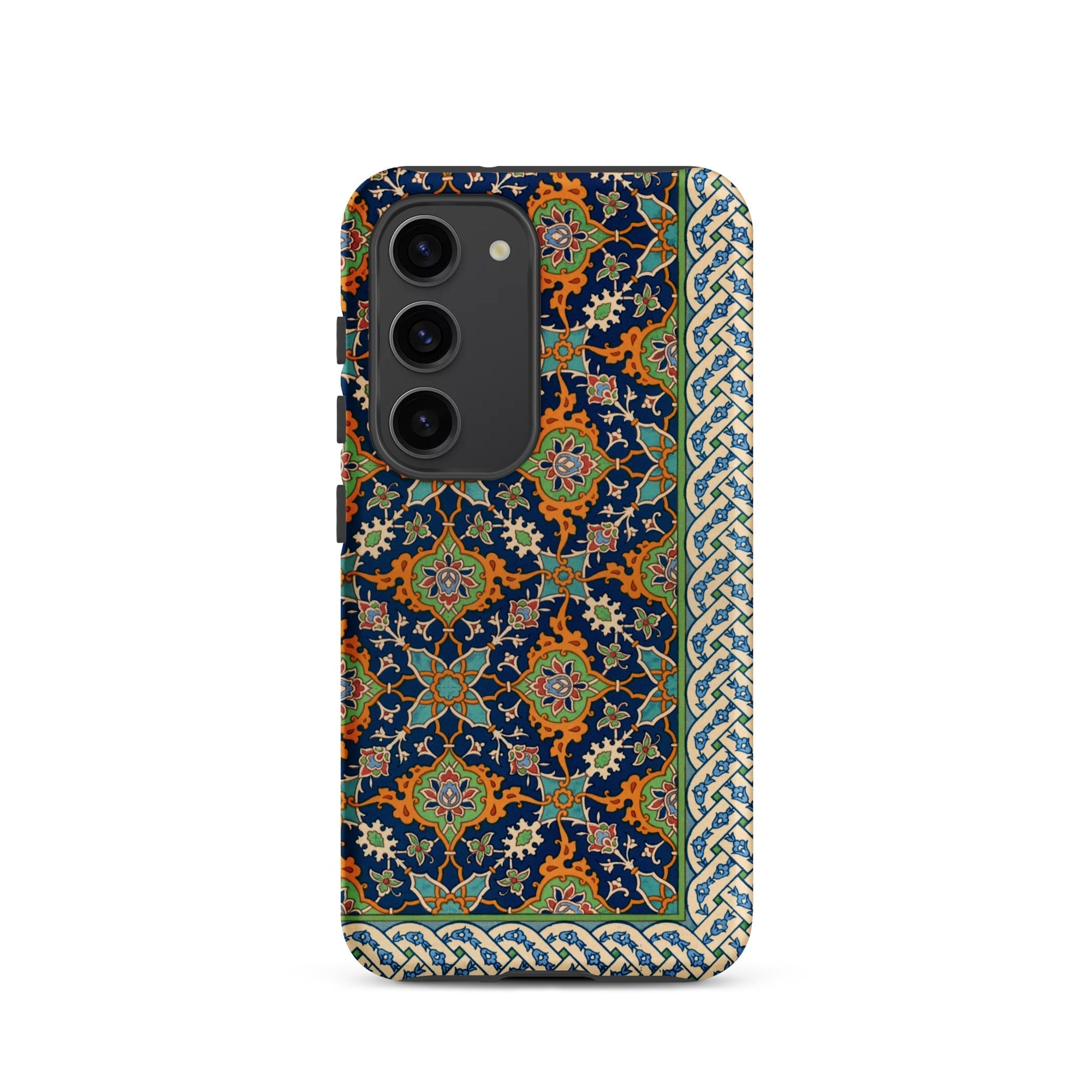 La Decoration Arabe Emile Prisses D’avennes Samsung Case, Galaxy S23 / Matte, Dark Blue Smartphone Case Intricate Floral Geometric Pattern