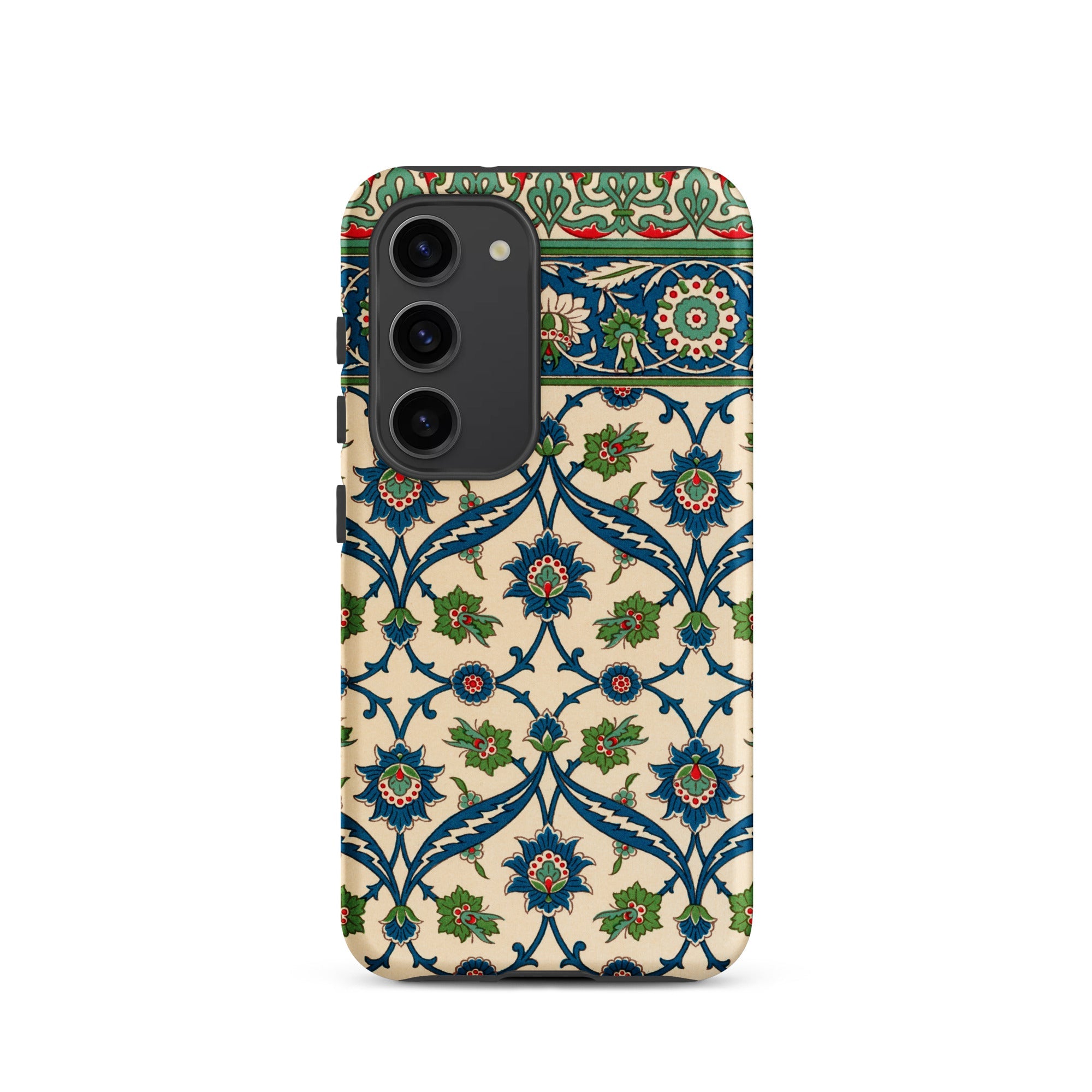 La Decoration Arabe Emile Prisses D’avennes Samsung Case, Galaxy S23 / Matte, Smartphone Case Blue Green Red Floral Pattern Cream