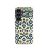 La Decoration Arabe - Emile Prisses D’avennes Samsung Case, Galaxy S24 / Matte, White Smartphone Case Intricate Blue Green Floral Pattern