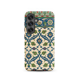 La Decoration Arabe - Emile Prisses D’avennes Samsung Case, Galaxy S25 / Matte, Smartphone Case Intricate Floral Leaf Pattern Blue Green
