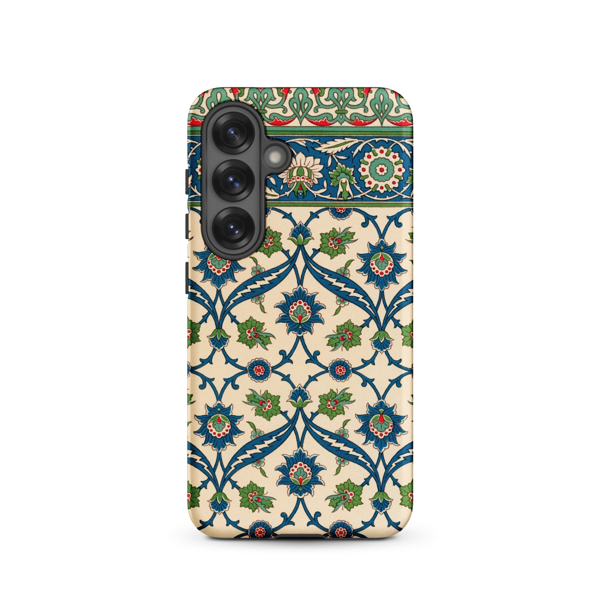 La Decoration Arabe Emile Prisses D’avennes Samsung Case, Galaxy S25 / Matte, Smartphone Case Intricate Floral Leaf Pattern Blue Green