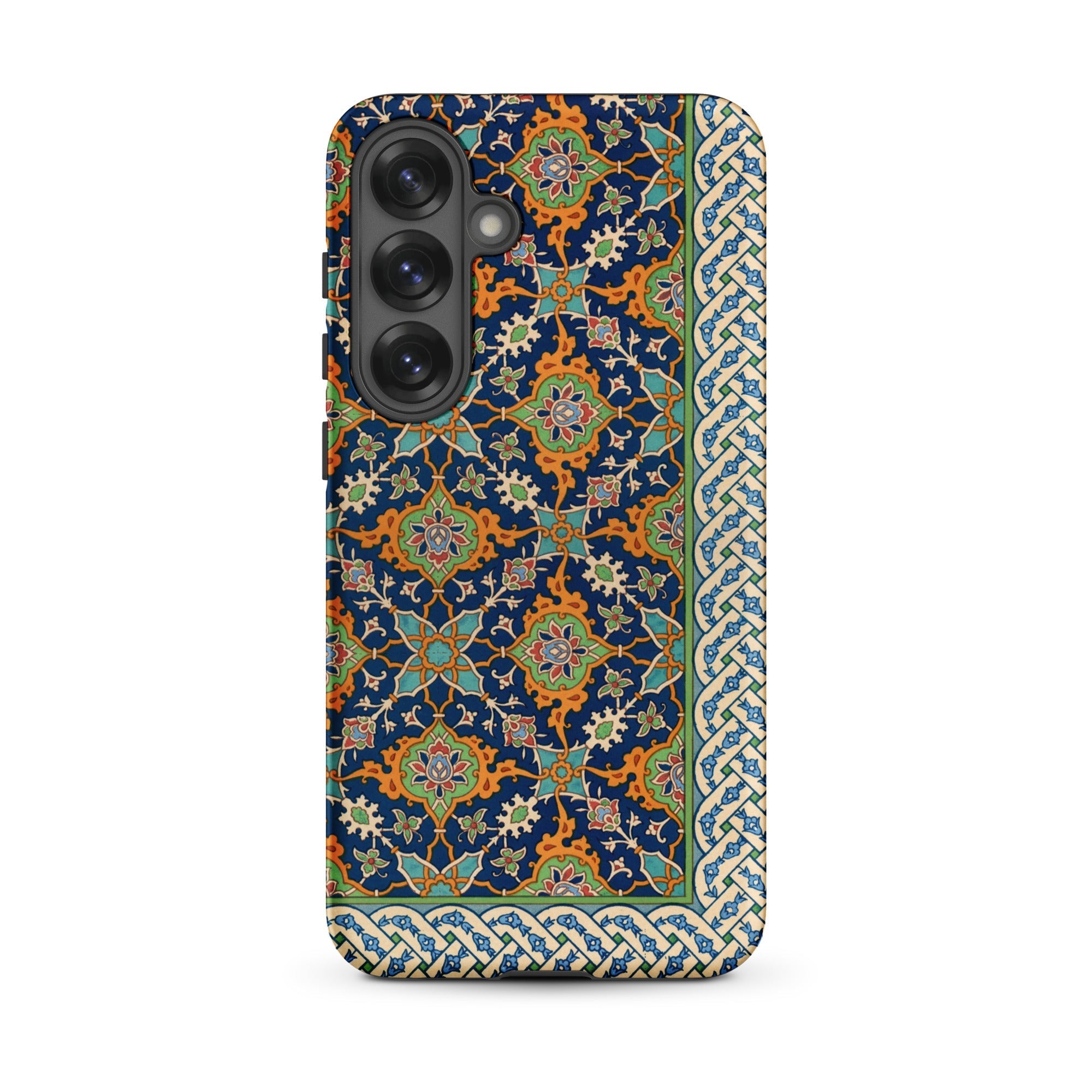 La Decoration Arabe Emile Prisses D’avennes Samsung Case, Galaxy S25 Plus / Matte, Phone Case Dark Blue Teal Floral Pattern Braided