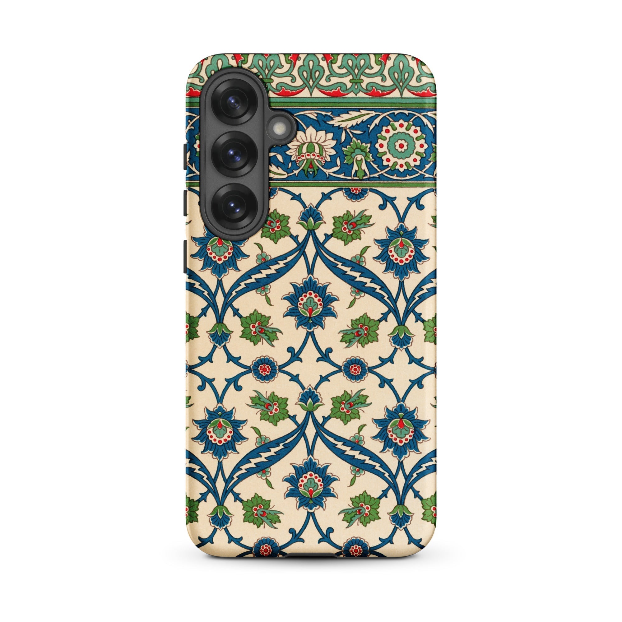 La Decoration Arabe Emile Prisses D’avennes Samsung Case, Galaxy S25 Plus / Matte, Smartphone Case Ornate Floral Pattern Shades Blue Green