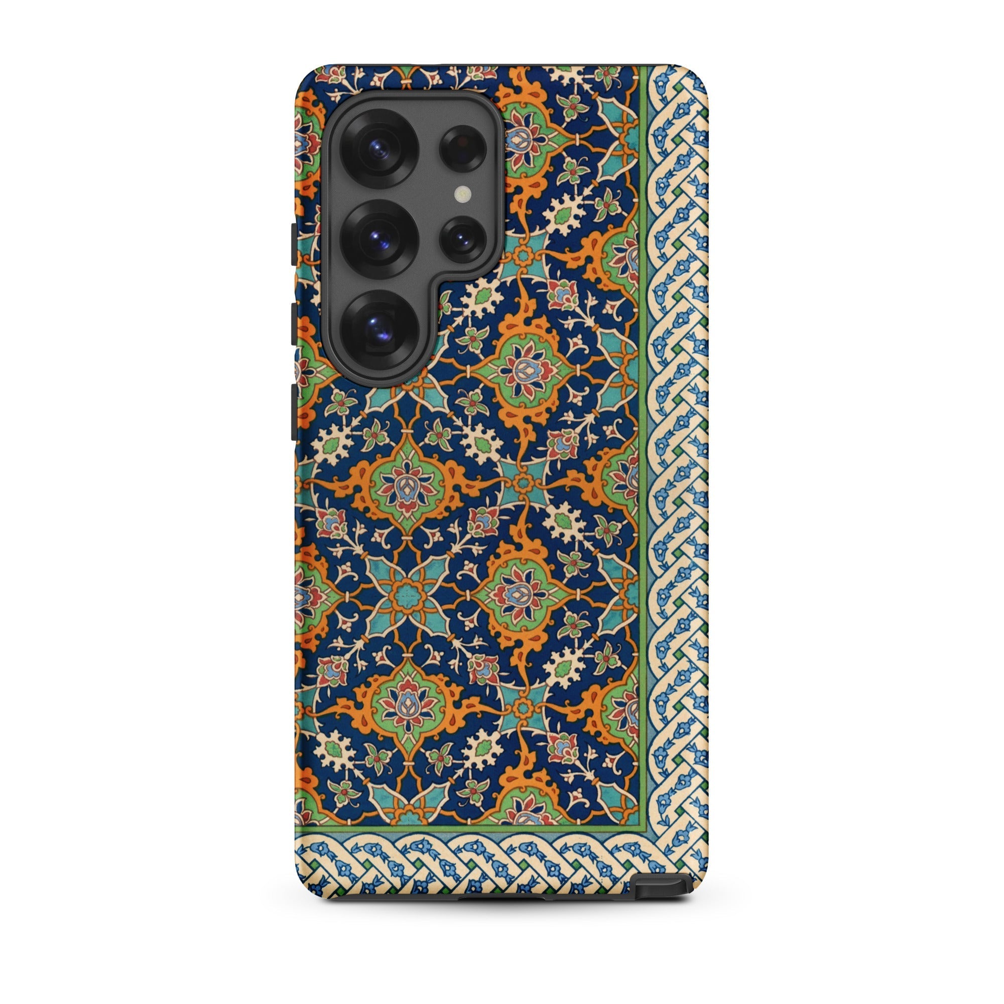 La Decoration Arabe - Emile Prisses D’avennes Samsung Case, Galaxy S25 Ultra / Matte, Smartphone Case Intricate Blue Orange Green Pattern