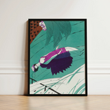 Framed Art Print Stylized Illustration Woman Purple Dark Charles Martin’s ?La Morte D’amour’, Avant-garde Allure, Martin