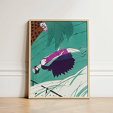 Framed Art Print Stylized Illustration Woman Purple Dark Charles Martin’s ?La Morte D’amour’, Avant-garde Allure, Martin