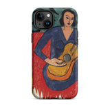 La Musique - Henri Matisse Fauvist Phone Case Iphone 15 Plus / Matte Phone Case Painting Woman Guitar Henri Matisse Tough, Tough Phone,
