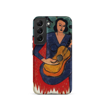 La Musique - Henri Matisse Fauvist Phone Case Samsung Galaxy S22 / Matte Phone Case Stylized Painting Woman Blue Orange Guitar Henri