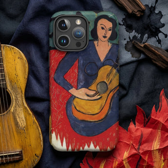 La Musique - Henri Matisse Fauvist Phone Case Vibrant Hand-painted Phone Case Stylized Woman Blue Yellow Henri Matisse Tough, Tough Phone,