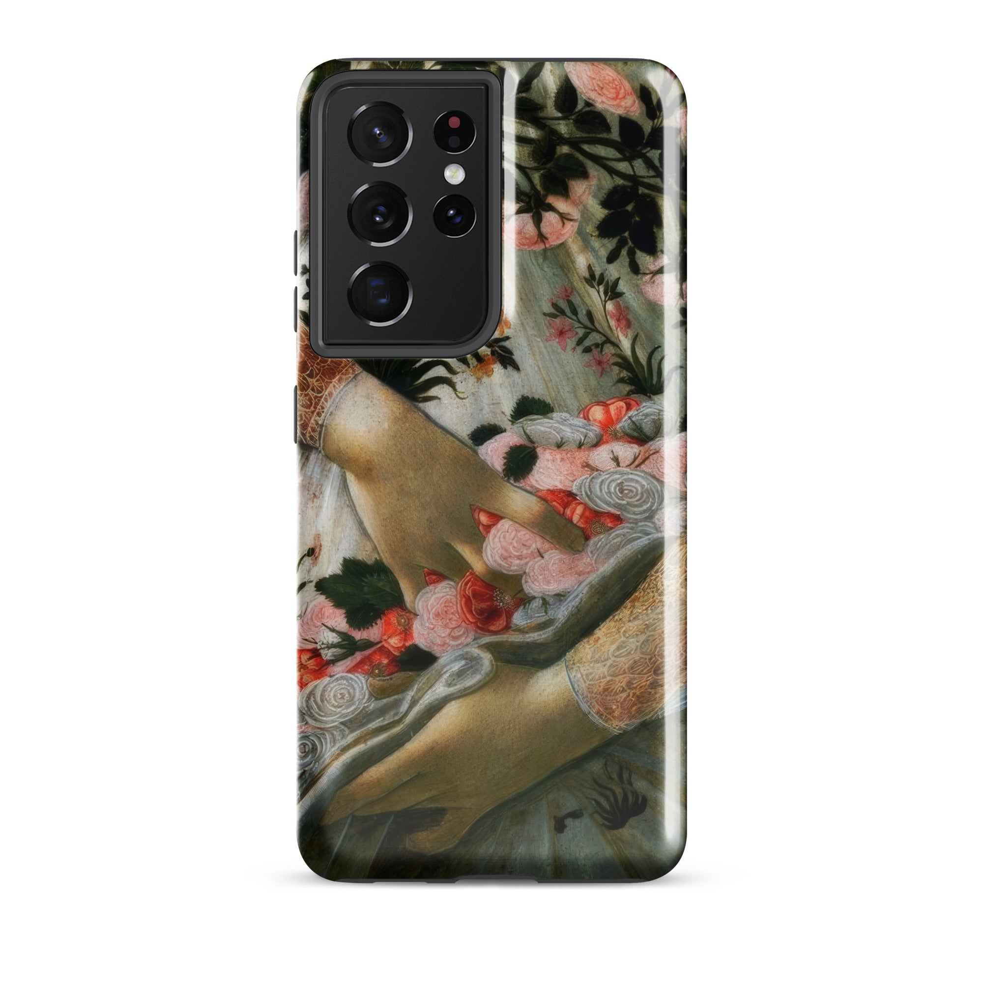 La Primavera Sandro Botticelli Samsung Case, Galaxy S21 Ultra / Gloss, Smartphone Case Classical Painting Hands Flowers