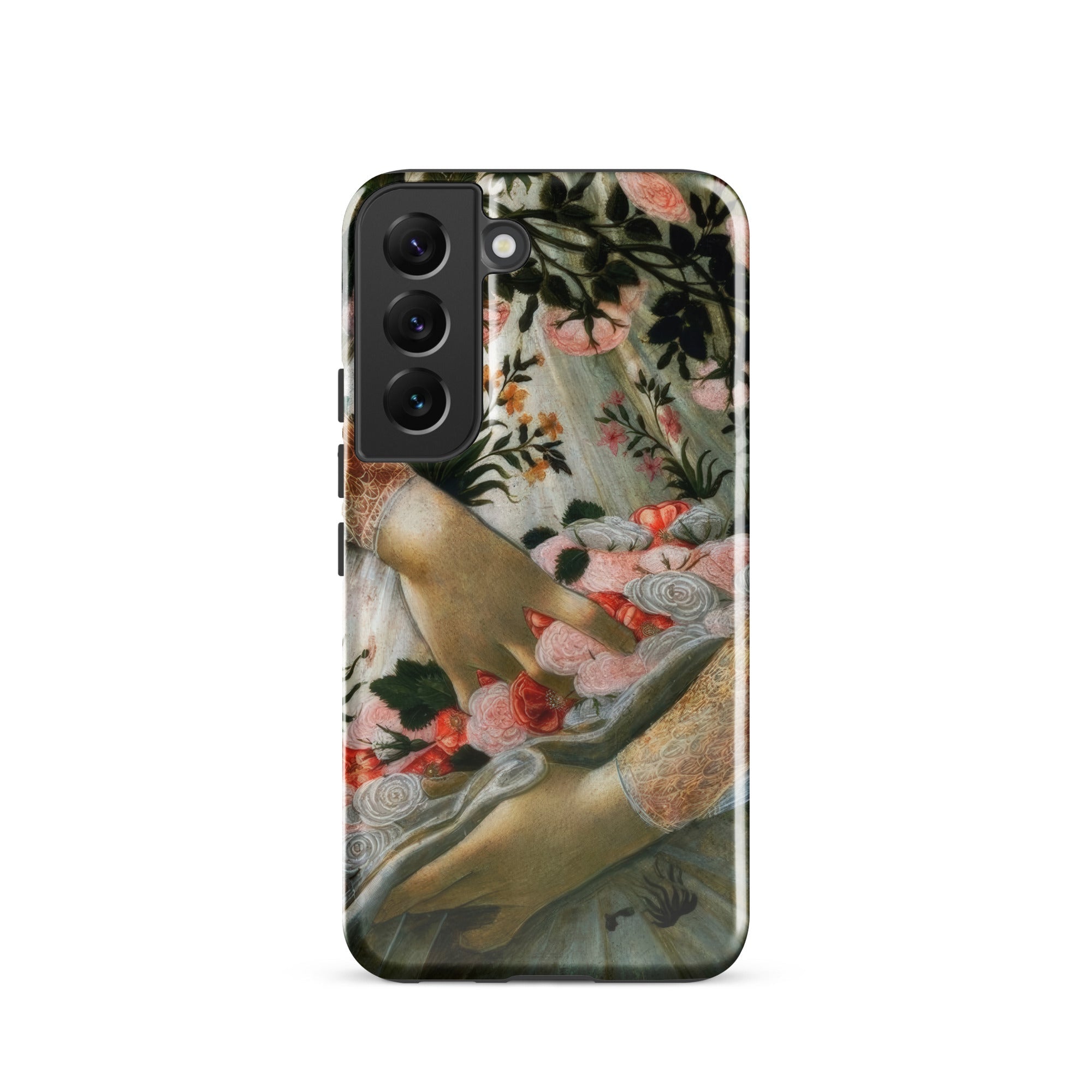 La Primavera Sandro Botticelli Samsung Case, Galaxy S22 / Gloss, Smartphone Case Adorned Classical Floral Painting Hands Roses