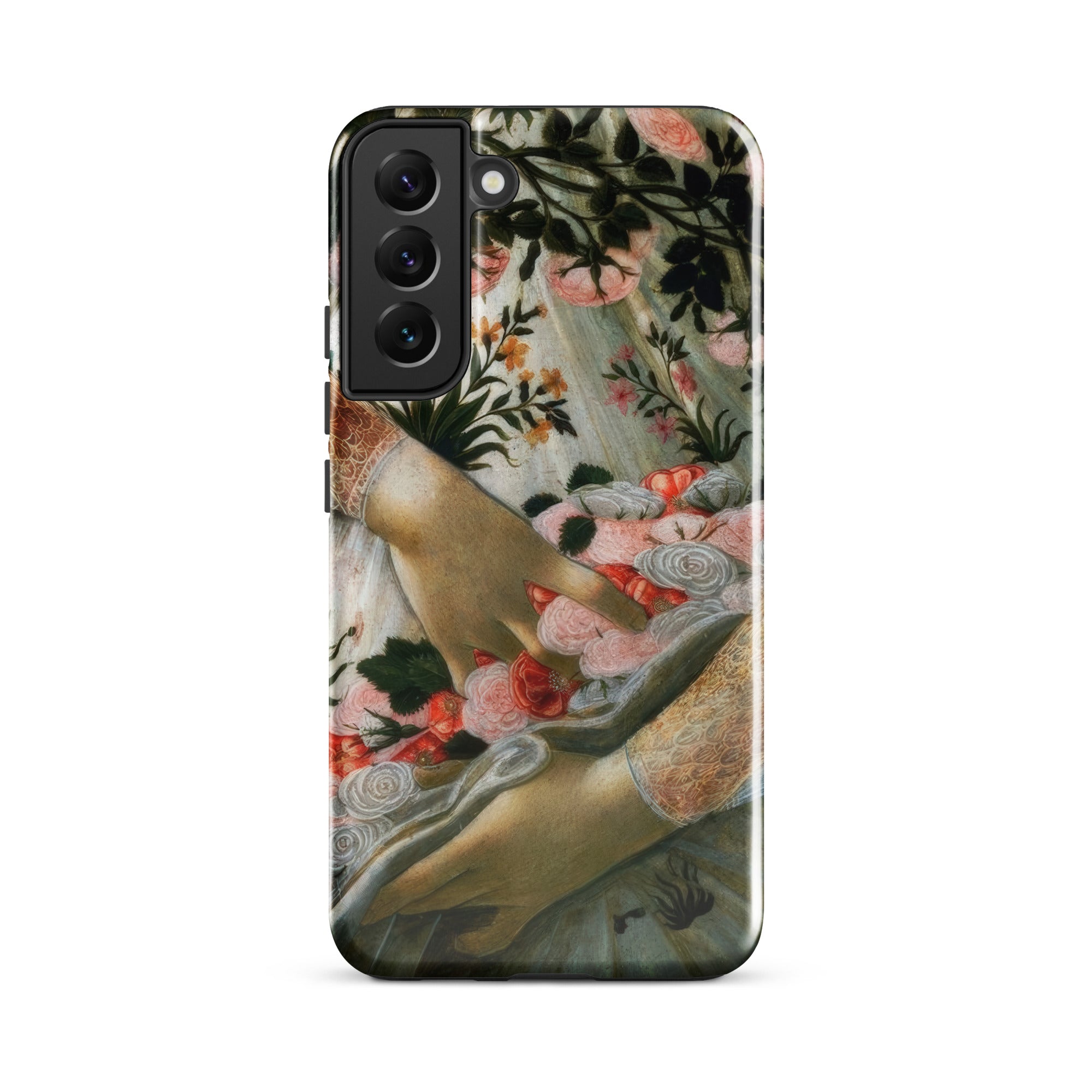 La Primavera Sandro Botticelli Samsung Case, Galaxy S22 Plus / Gloss, Protective Smartphone Case Detailed Artistic Hands Flowers