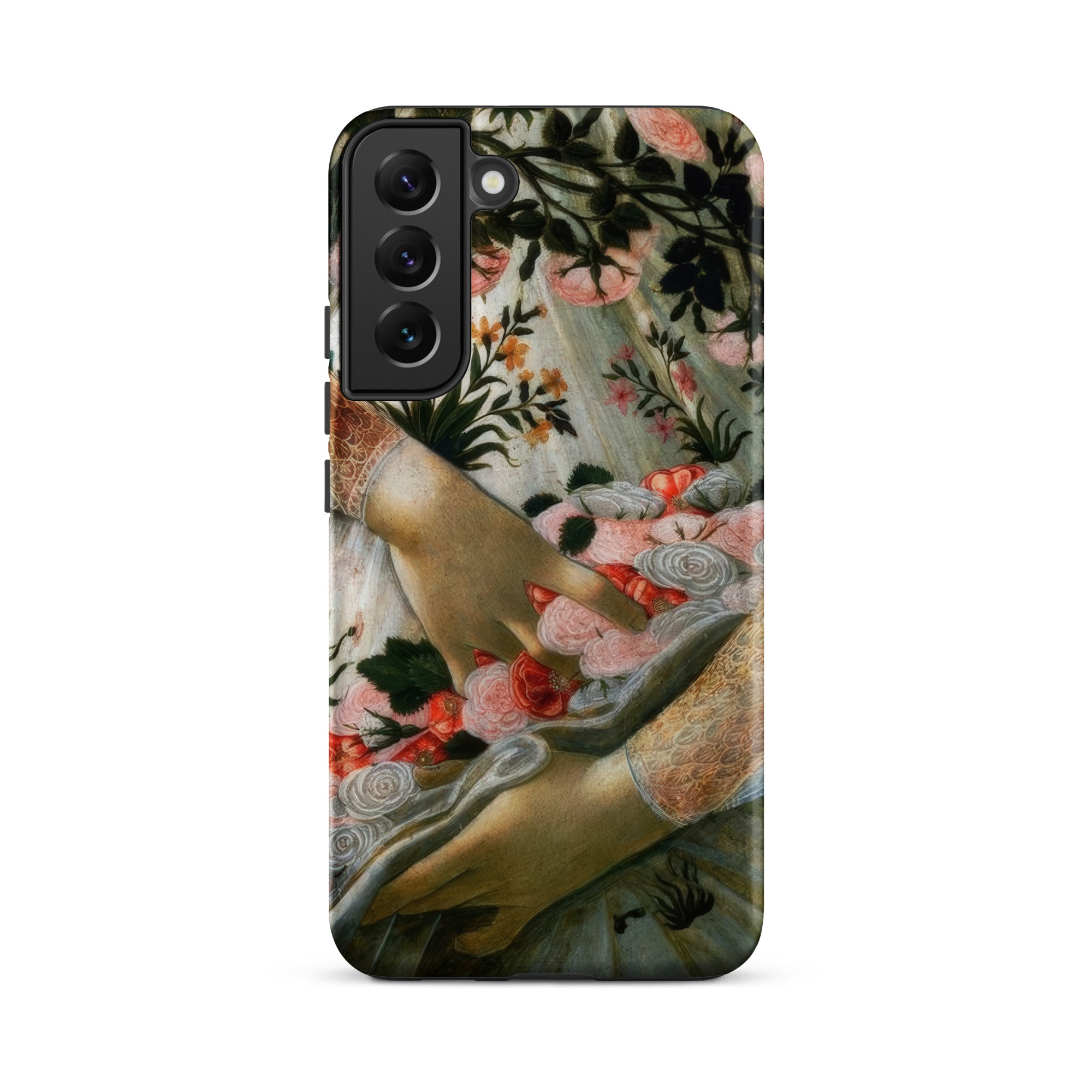 La Primavera Sandro Botticelli Samsung Case, Galaxy S22 Plus / Matte, Smartphone Case Classical Painting Design Hands Pink Flowers