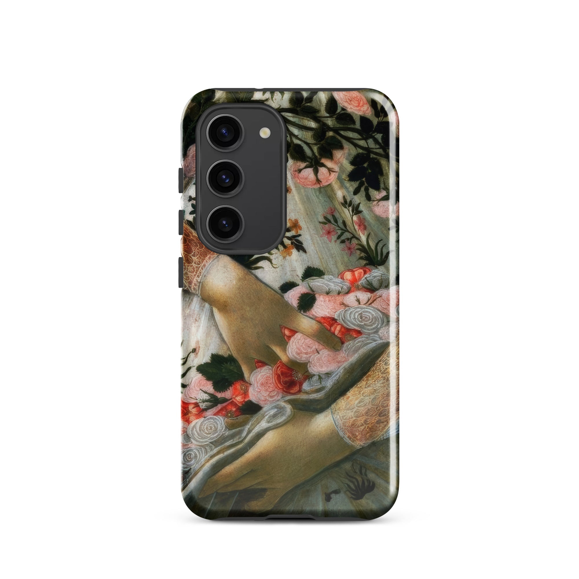 La Primavera Sandro Botticelli Samsung Case, Galaxy S23 / Gloss, Phone Case Floral Hands Artwork
