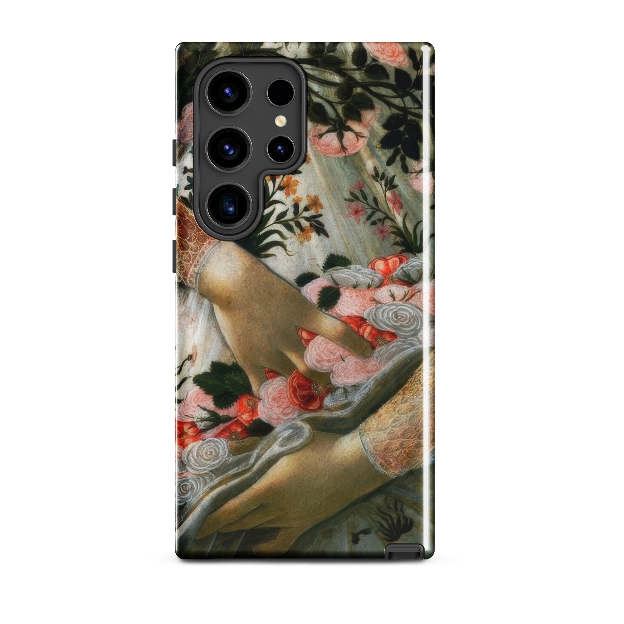 La Primavera Sandro Botticelli Samsung Case, Galaxy S24 Ultra / Gloss, Smartphone Case Floral Painting Design Cutouts Multiple Cameras