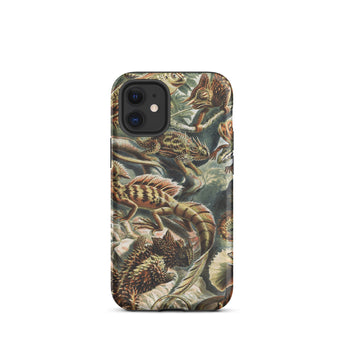 Lacertilia - Ernst Haeckel Lizard Taxonomy Iphone Case, 12 Mini / Matte, Chameleon-patterned Phone Case