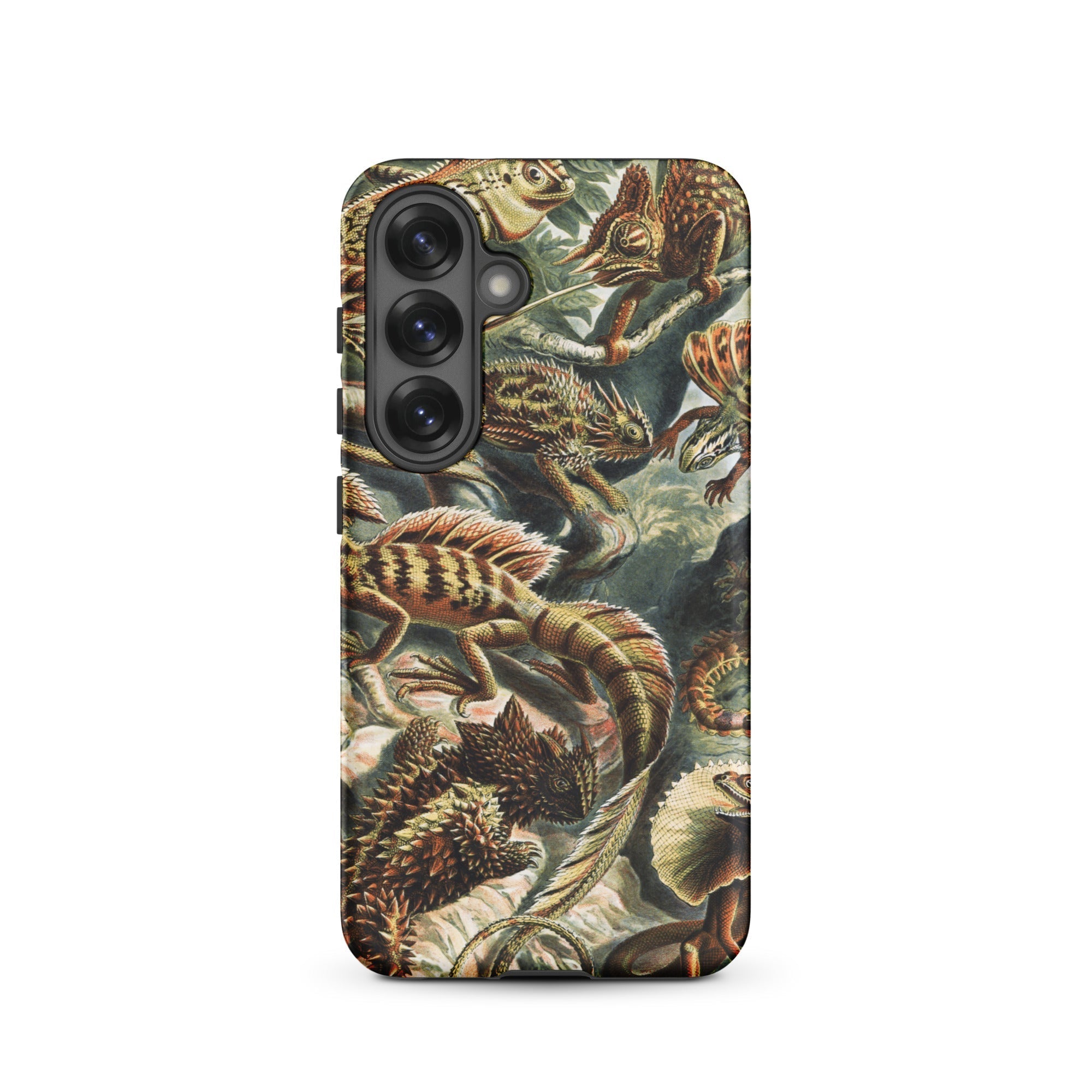 Lacertilia Ernst Haeckel Lizard Taxonomy Samsung Case, Galaxy S25 / Matte, Phone Case Detailed Vintage Style Illustration Lizards Chameleons