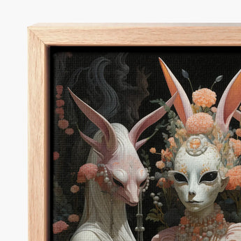 Framed Artwork Two Ethereal Figures Long Pointed Ears Fine Art Paper, Print, Bold Statements
