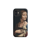 Lady with an Ermine - Leonardo Da Vinci Iphone Case, 12 Mini / Matte, Black Phone Case Lady Ermine Painting