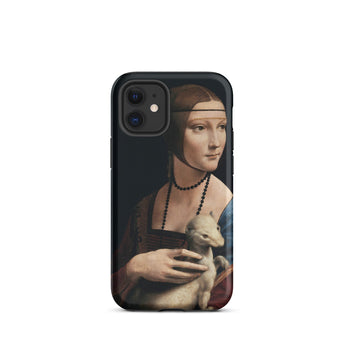 Lady with an Ermine - Leonardo Da Vinci Iphone Case, 12 Mini / Matte, Black Phone Case Lady Ermine Painting