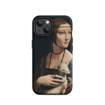 Lady with an Ermine - Leonardo Da Vinci Iphone Case, 14 / Matte, Black Iphone Case Lady Ermine Painting