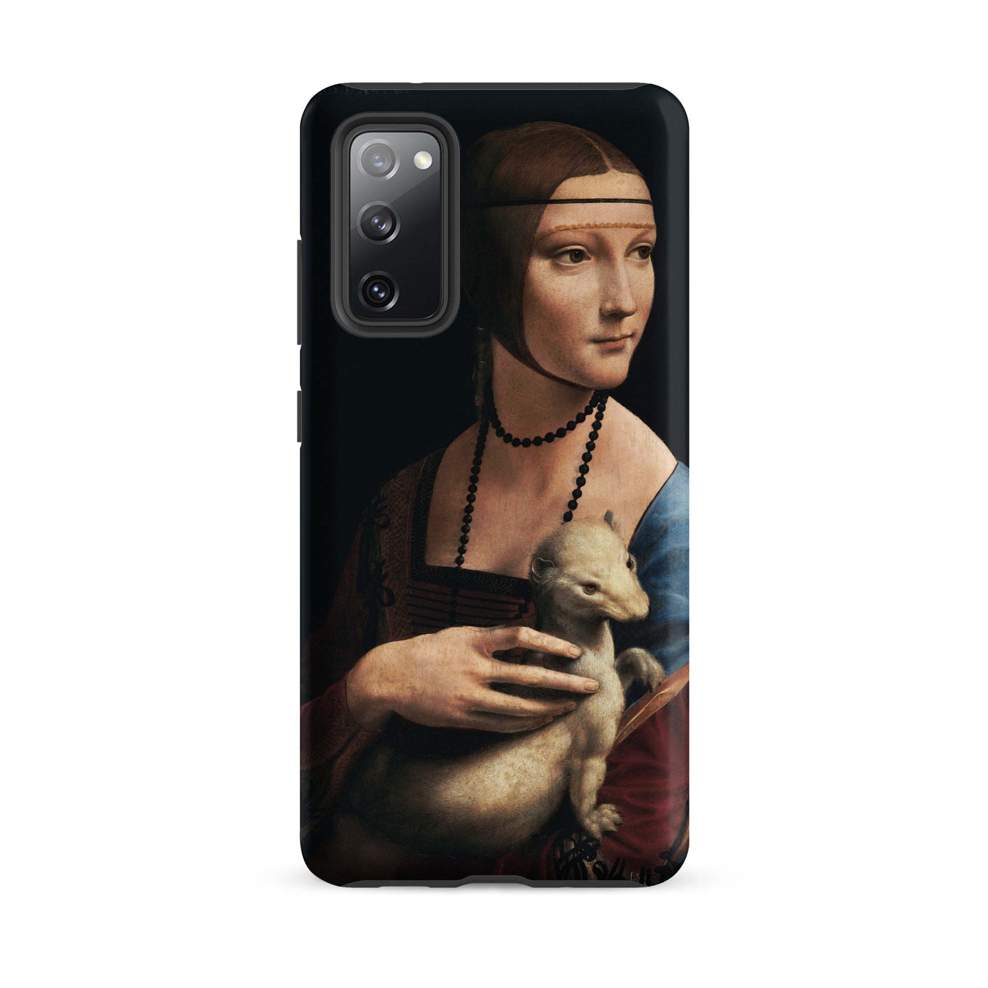 Lady with an Ermine Leonardo Da Vinci Samsung Case, Galaxy S20 Fe / Matte, Black Smartphone Case Classical Painting Woman Ermine