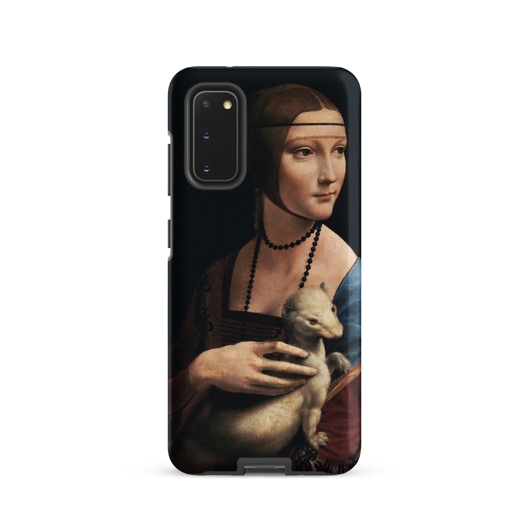 Lady with an Ermine Leonardo Da Vinci Samsung Case, Galaxy S20 / Matte, Black Smartphone Case Classic Portrait Painting