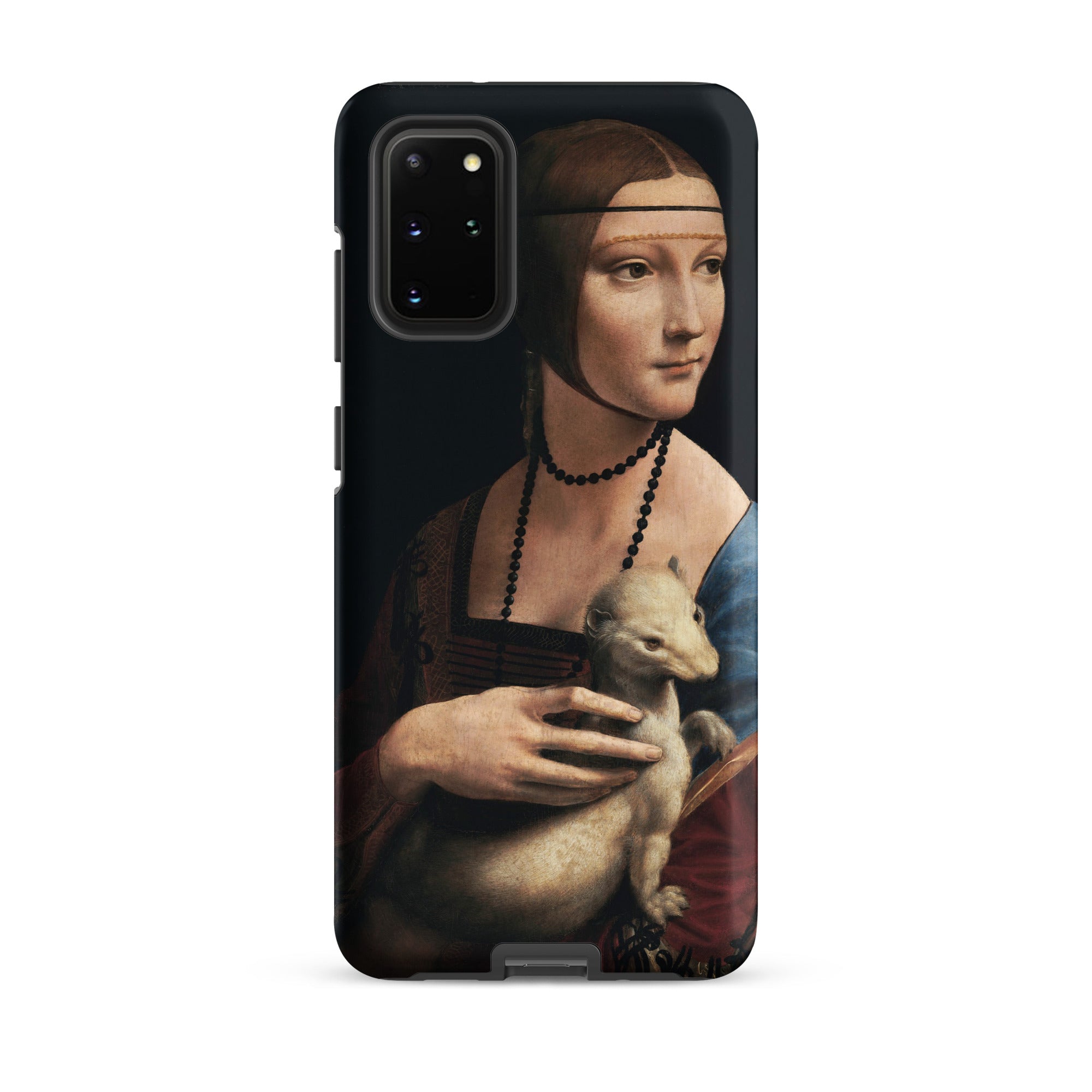 Lady with an Ermine Leonardo Da Vinci Samsung Case, Galaxy S20 Plus / Matte, Black Smartphone Case Classical Painting Woman Ermine