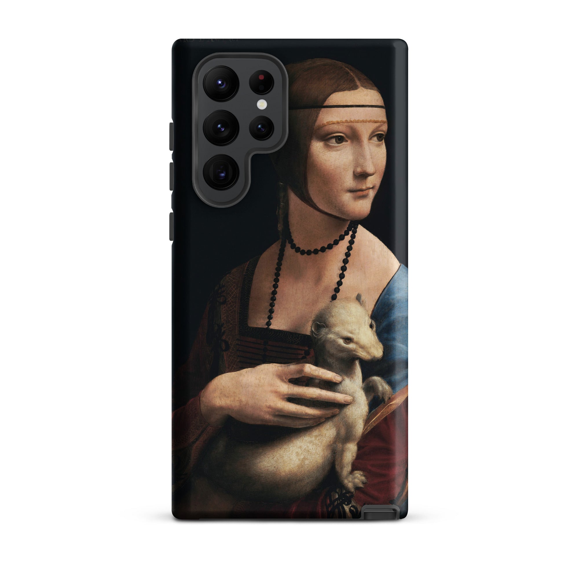 Lady with an Ermine Leonardo Da Vinci Samsung Case, Galaxy S22 Ultra / Matte, Black Phone Case Renaissance Painting Woman Ermine