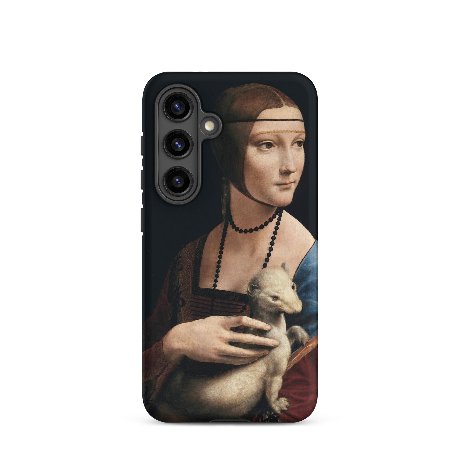 Lady with an Ermine Leonardo Da Vinci Samsung Case, Galaxy S24 / Matte, Black Smartphone Case Leonardo Vinci’s Lady Ermine