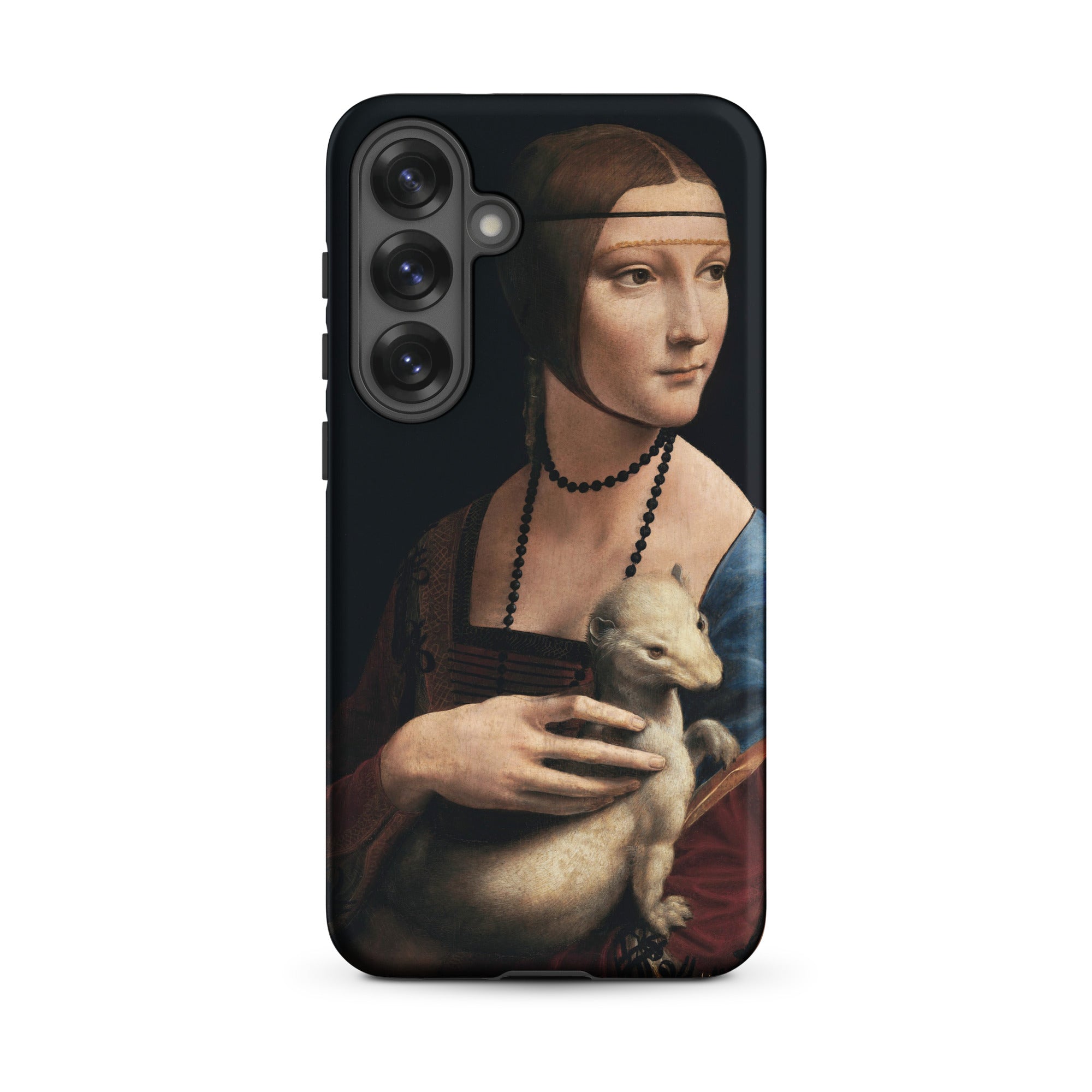 Lady with an Ermine Leonardo Da Vinci Samsung Case, Galaxy S25 Plus / Matte, Black Smartphone Case Leonardo Vinci’s Painting Lady