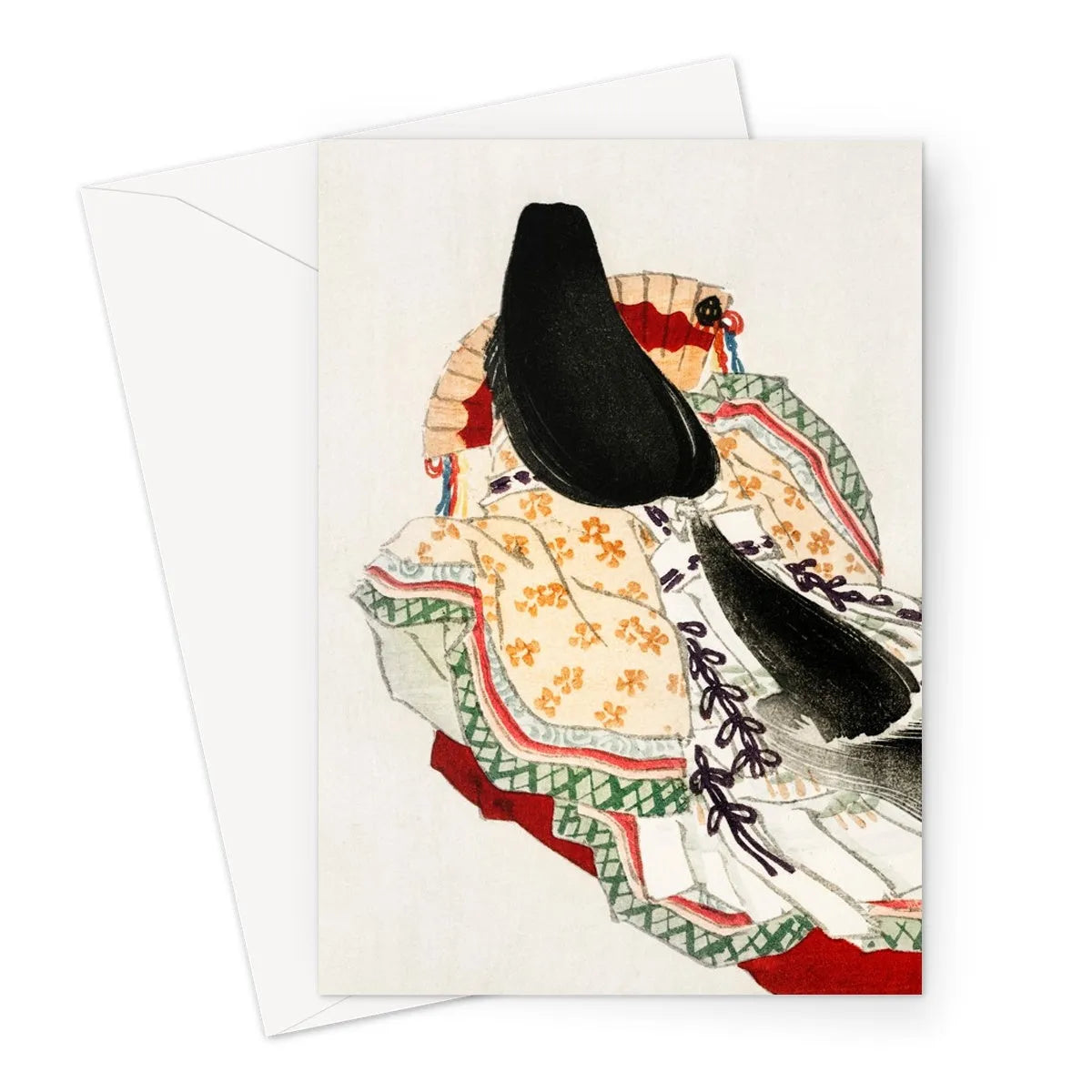 Lady In a Kimono By Kōno Bairei Greeting Card - A5 Portrait / 1 Card - Notebooks & Notepads - Aesthetic Art