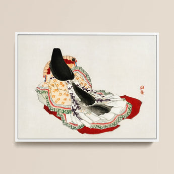 Lady in a Kimono - Kōno Bairei Meiji Geisha Art Print / Canvas, 16x12’’ / 41x31cm / White Frame, Posters Prints & Visual Artwork, Toby Leon