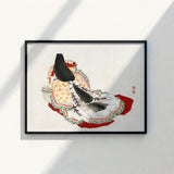 Black-framed Art Print Traditional Japanese Woman Ornate Layered Kōno Bairei’s Lady, Meiji-era Geisha, Enigmatic Splendor