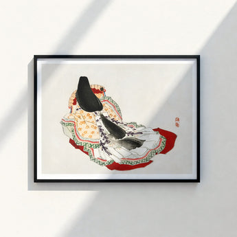 Framed Japanese-style Illustration Traditional Doll Ornate Layered Garment Kōno Bairei’s Lady, Meiji-era Geisha, Enigmatic Splendor