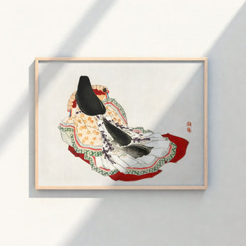 Framed Japanese Ukiyo-e Style Print Woman Ornate Layered Kōno Bairei’s Lady, Meiji-era Geisha, Enigmatic Splendor
