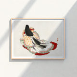 Framed Japanese Ukiyo-e Style Print Traditional Doll Ornate Kōno Bairei’s Lady, Meiji-era Geisha, Enigmatic Splendor