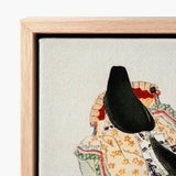 Framed Artwork Traditional Japanese Geisha Ornate Kimono Floral Kōno Bairei’s Lady, Meiji-era, Enigmatic Splendor