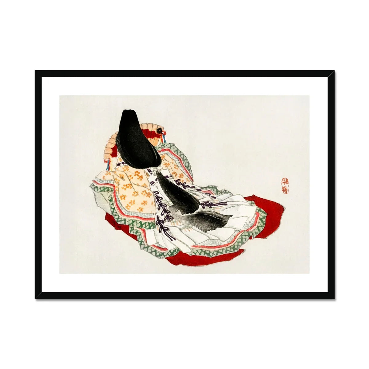 Lady in a Kimono Kōno Bairei Meiji Geisha Art Print, Traditional Japanese Artwork Noble Figure Elaborate Court Robes