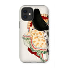 Lady in a Kimono Kōno Bairei Meiji Iphone Case, 12 Mini / Matte, Phone Case Colorful Traditional Costume Design Black Hat