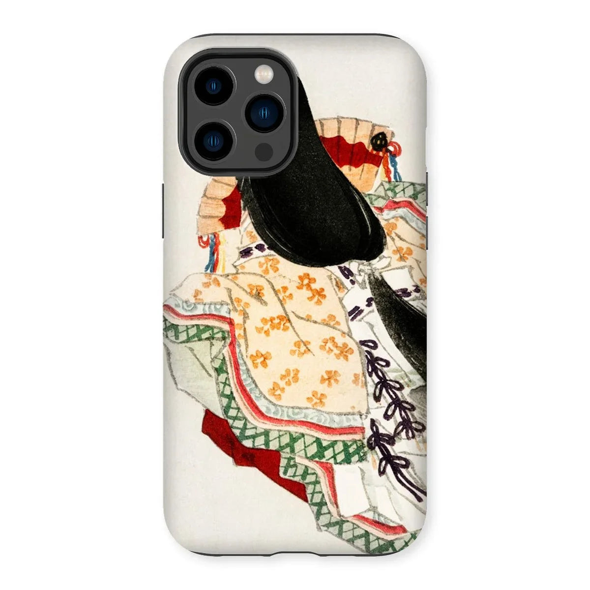 Lady in a Kimono - Kōno Bairei Meiji Iphone Case, 14 Pro Max / Matte, Iphone Case Traditional Japanese Kimono Design