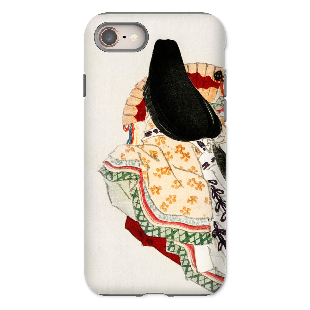 Lady in a Kimono Kōno Bairei Meiji Iphone Case, 8 / Matte, Phone Case Traditional Japanese Kimono Design Black Hat