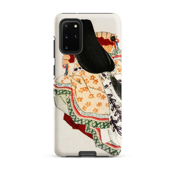 Lady in a Kimono - Kōno Bairei Meiji Samsung Case, Galaxy S20 Plus / Matte, White Phone Case Colorful Illustration Person Traditional